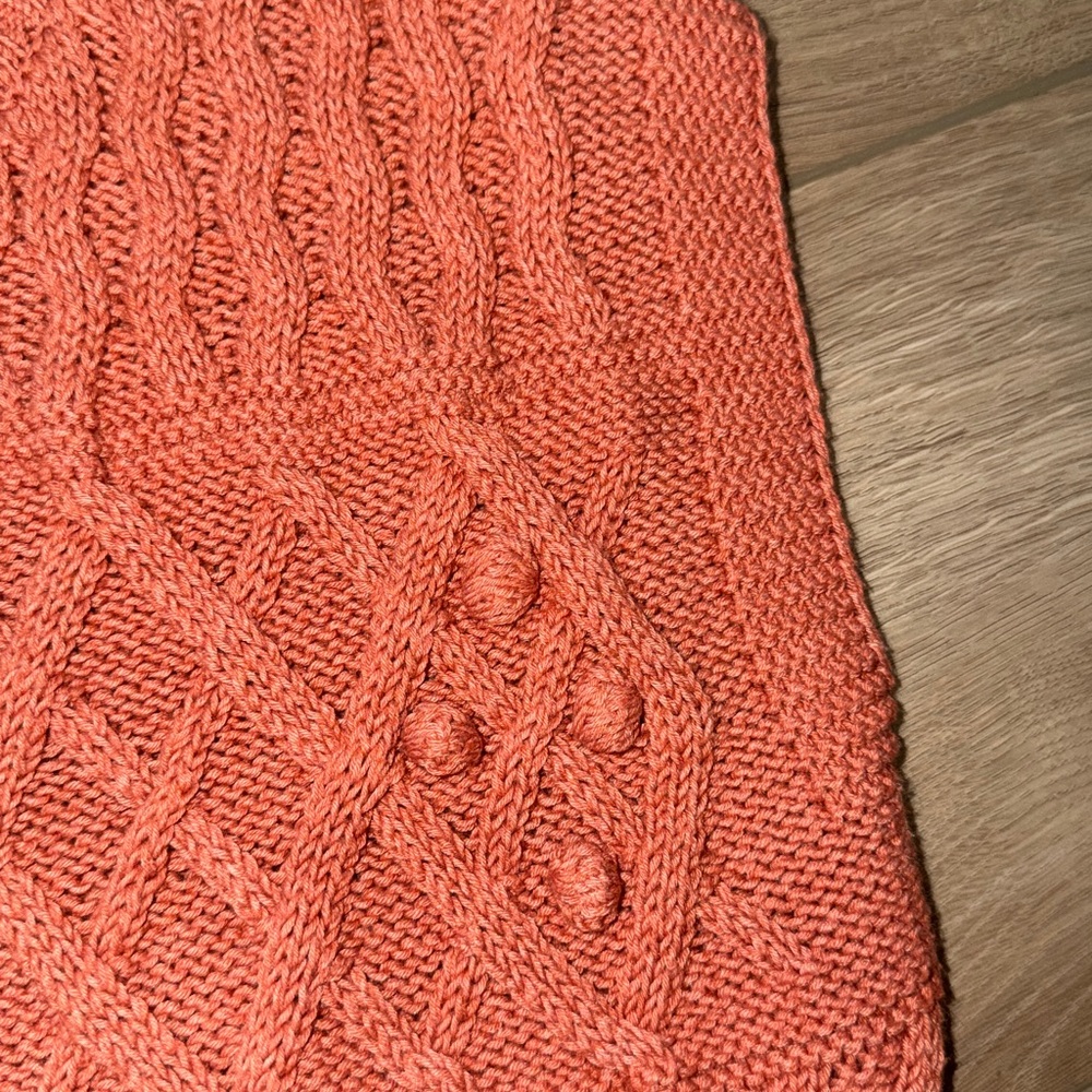 Sincerely Jules Pure US Women's Cable Knit Sweater - Rust/peach sleeveless XS - Picture 4 of 5
